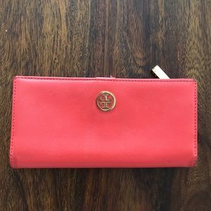 Tory Burch leather wallet - brilliant red